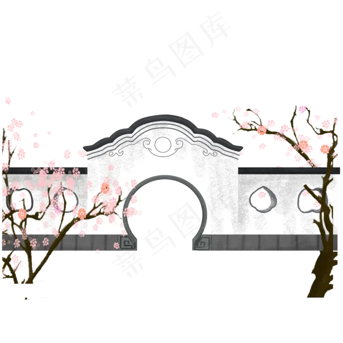 古风优美墙面建筑设计(2000X2000(DPI:150))psd模版下载