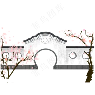 古风优美墙面建筑设计