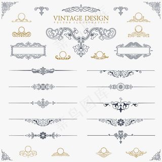 复古装饰元素套装