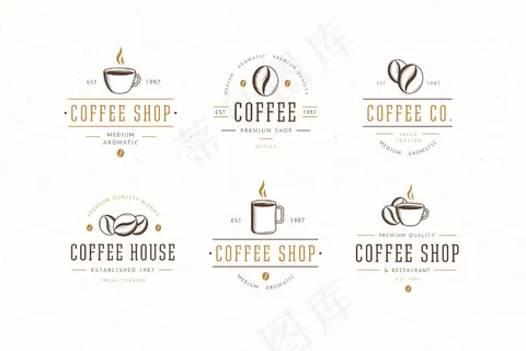 咖啡店复古标志系列