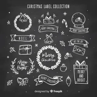 黑板圣诞标签系列