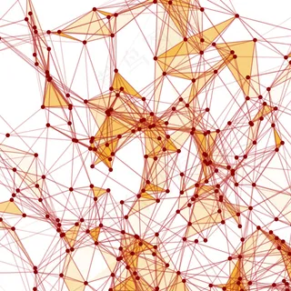 带有虚线网格和三角形单元格的抽象背景