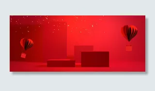 扁平大气家居装修展台淘宝浪漫七夕