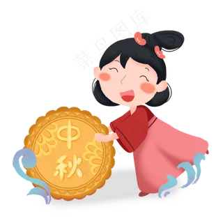 中秋节嫦娥推月饼素材