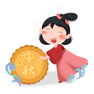 中秋节嫦娥推月饼素材 中秋节嫦娥推月饼素材