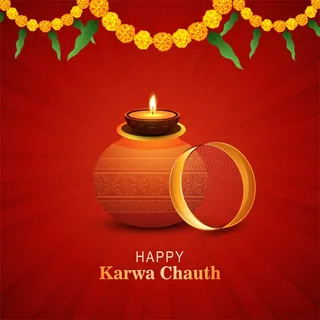 美丽的 karwa chauth 节日贺卡背景