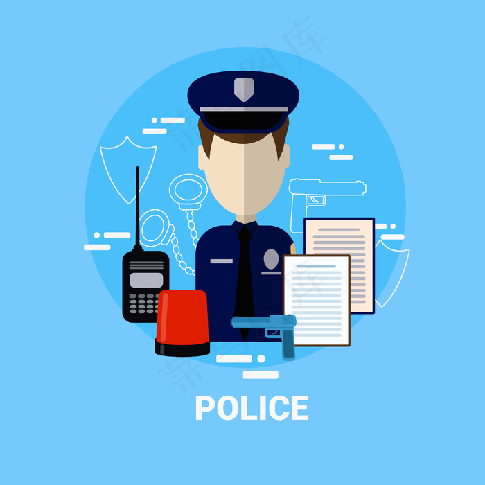 警员图标警员简介头像概念eps,ai矢量模版下载