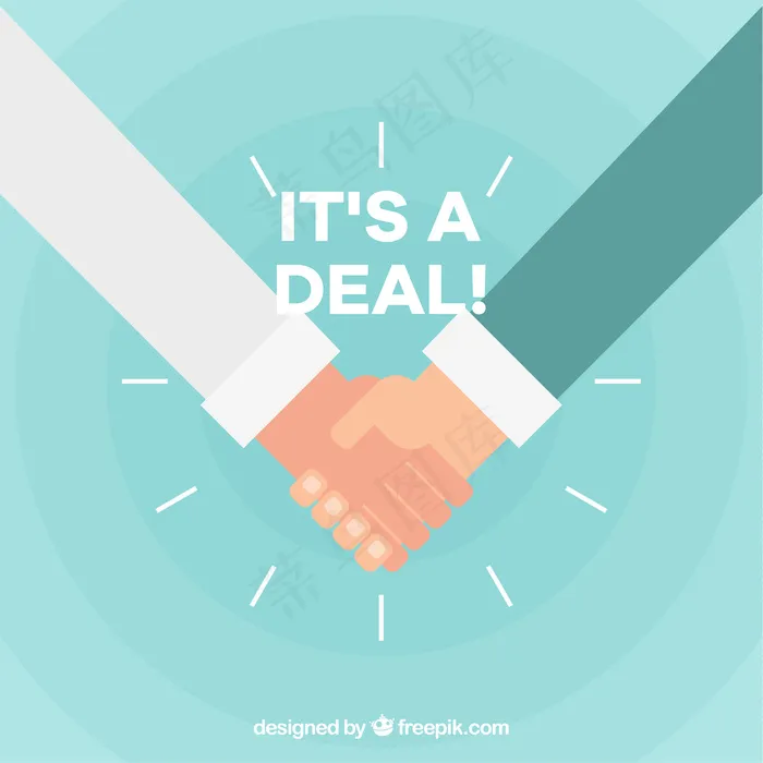 平面样式的握手交易背景eps,ai矢量模版下载