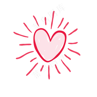 红色涂鸦通用爱心装饰