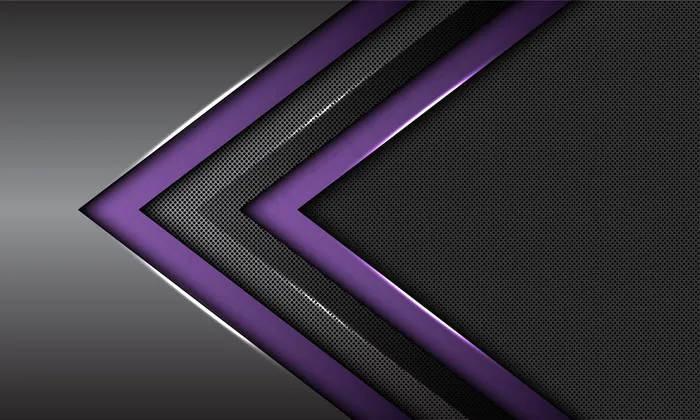 重瓣紫色深灰色金属箭头方向圆形网眼未来派背景。eps,ai矢量模版下载