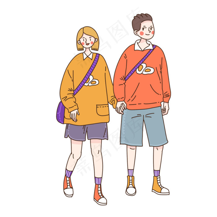 七夕节情人节卡通情侣