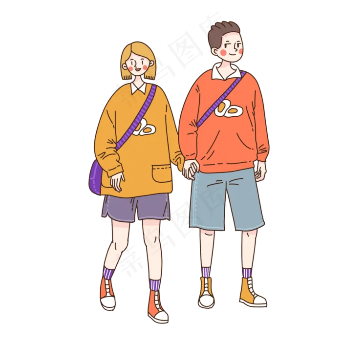 七夕节情人节卡通情侣(2362X2362(DPI:299))psd模版下载