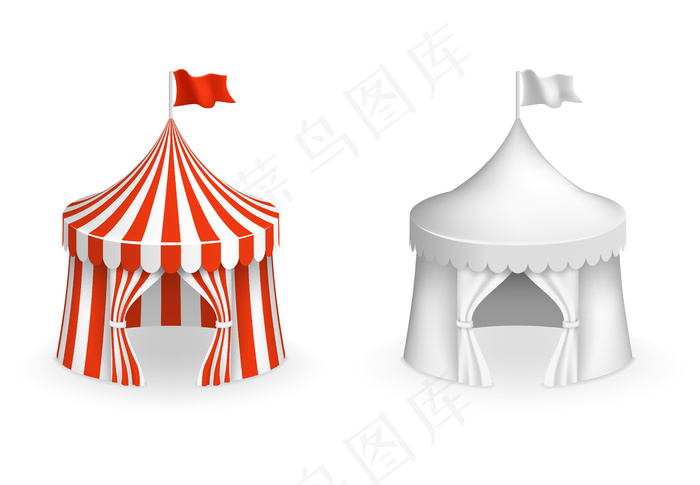 圆形马戏团帐篷。带有入口插图的节日帐篷。马戏及嘉年华eps,ai矢量模版下载