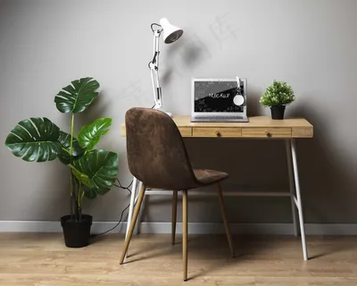 桌面上的Macbook实体模型样机