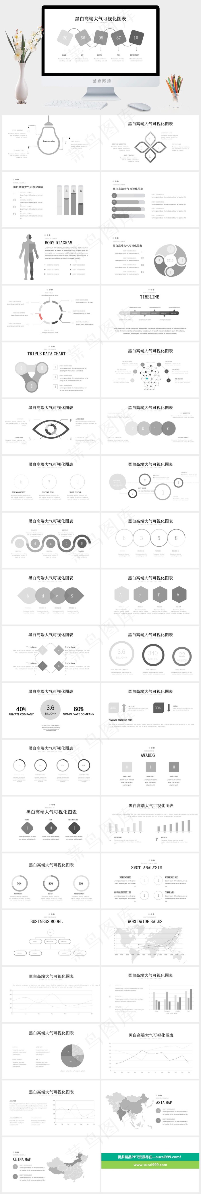 图表
白色营销PPT模板