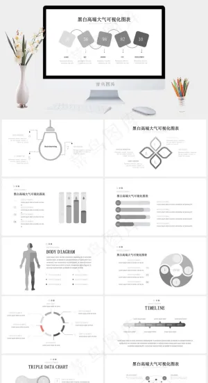 图表
白色营销PPT模板预览图