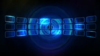 蓝色发光hud ui框架元素面板显示的抽象未来背景