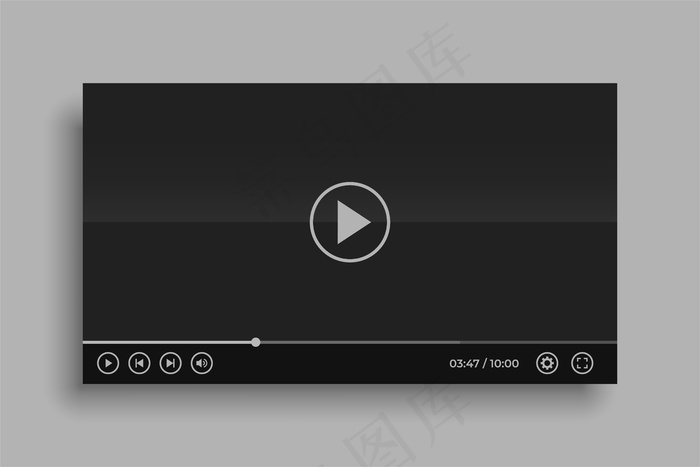 社交媒体黑色视频播放器样机设计
