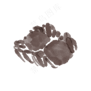 水墨水彩螃蟹蟹黄青蟹