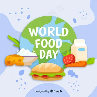 手绘背景世界食品日概念