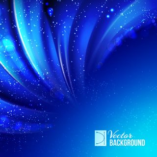 落在蓝色发光光线背景上的雪