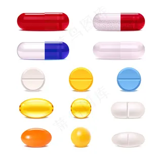 五彩药丸胶囊套装