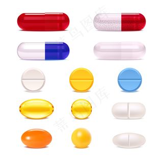 五彩药丸胶囊套装