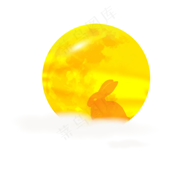 黄色月球兔子(4167*4167px 300 dpi )ai矢量模版下载