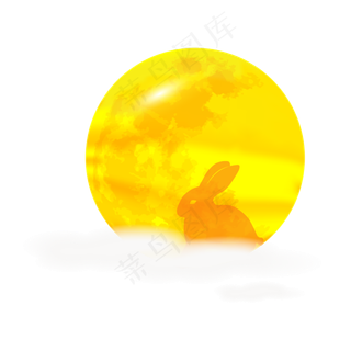 黄色月球兔子