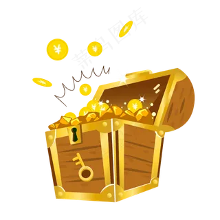 矢量宝物金币宝箱