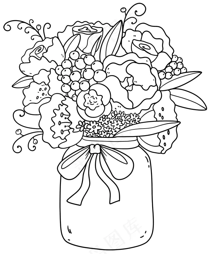 牡丹、玫瑰、雏菊、丁香的美丽花束。浪漫的画面。