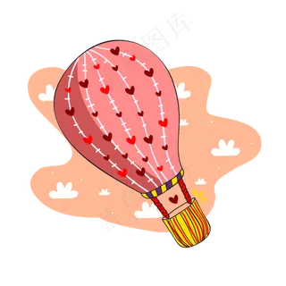 浪漫绿色情人节热气球