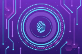 紫蓝色霓虹灯指纹背景