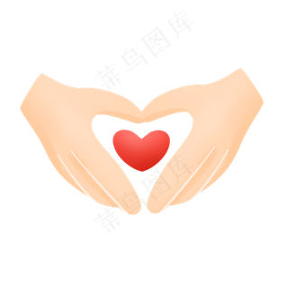 红色可爱七夕情人节手势爱心
