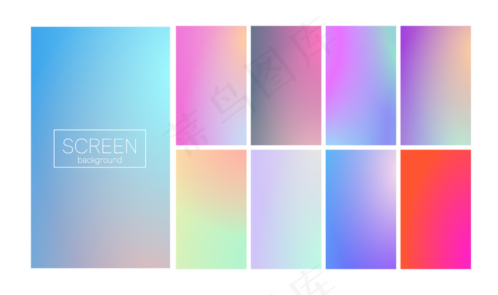 屏幕渐变设置与现代抽象背景。