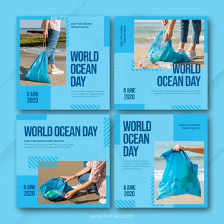 Instagram邮包世界海洋日模板