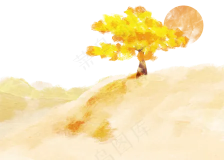 水彩秋天大树 水彩秋天大树