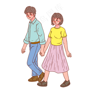 七夕情人节情侣谈恋爱