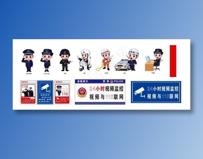 * 视频监控 卡通警察 