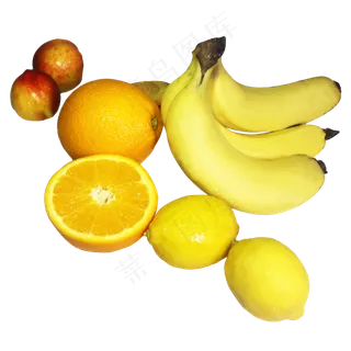 黄色夏季水果组合