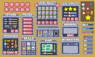 手机游戏和应用程序app的平台游戏用户界面