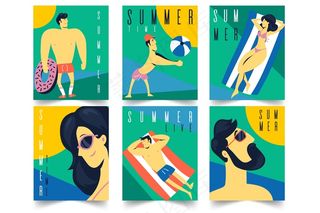 平面设计夏季贺卡