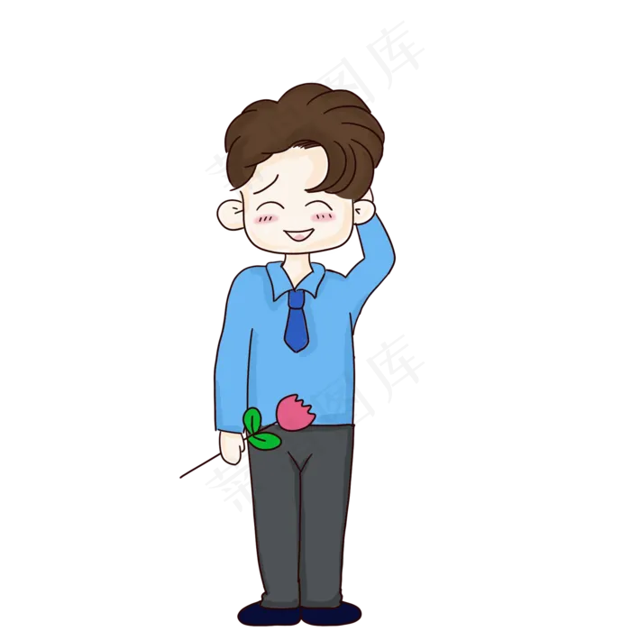 男孩情人节送花元素