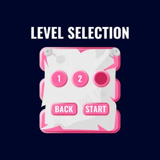 用于2d游戏的小指纸游戏ui级选择界面