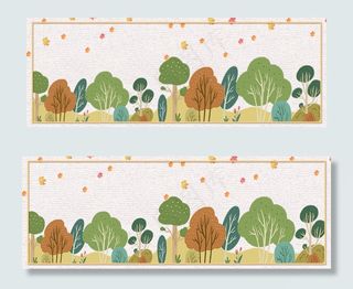 金秋送爽白色手绘banner