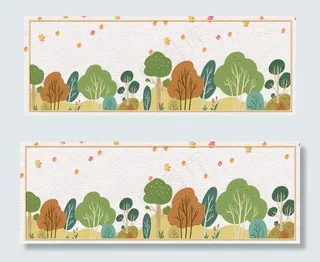 金秋送爽白色手绘banner