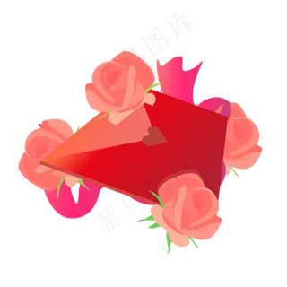 七夕信封玫瑰花