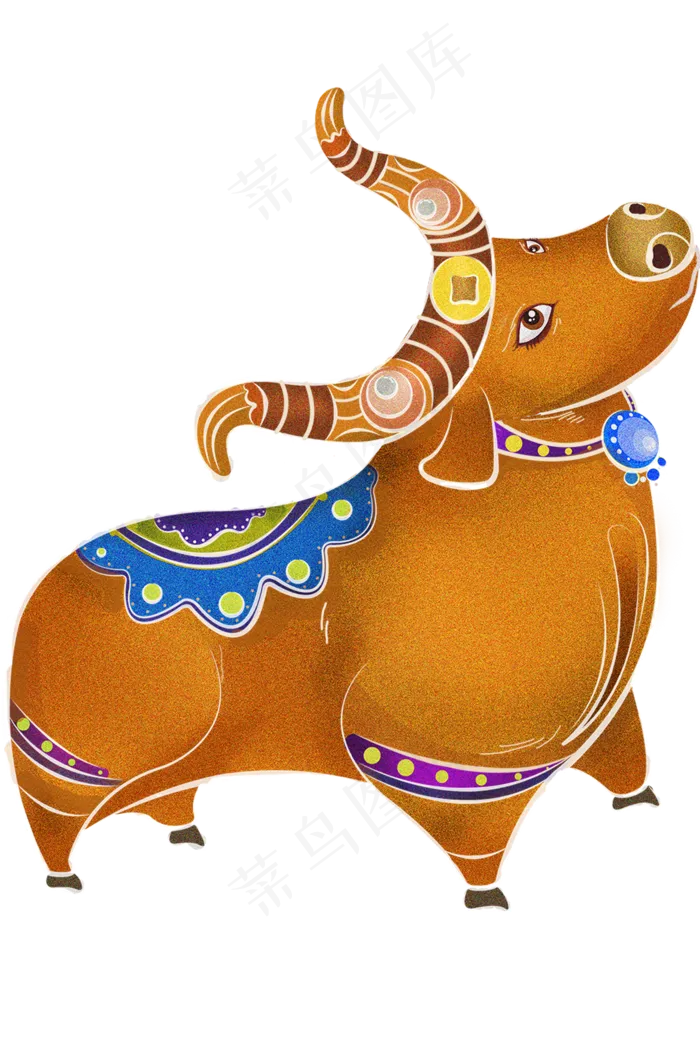 2021牛年通牛贺岁吉祥物(1500X2249(DPI:300))psd模版下载