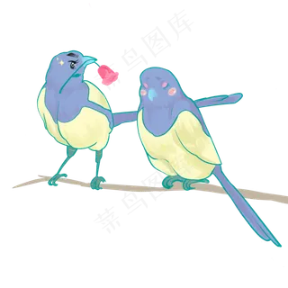 七夕情人节喜鹊可商用素材