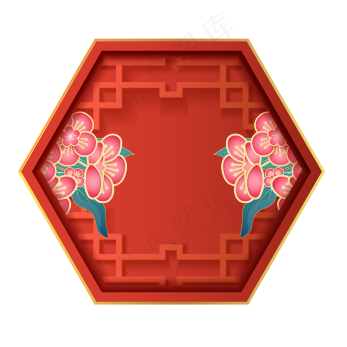 新年立体剪纸边框